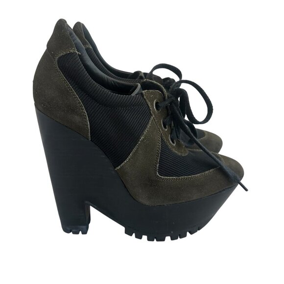 Burberry Prorsum Stuart 150 Wedge Lace Up Shoes Booties Platform Size 38 7-7.5 - Picture 1 of 16